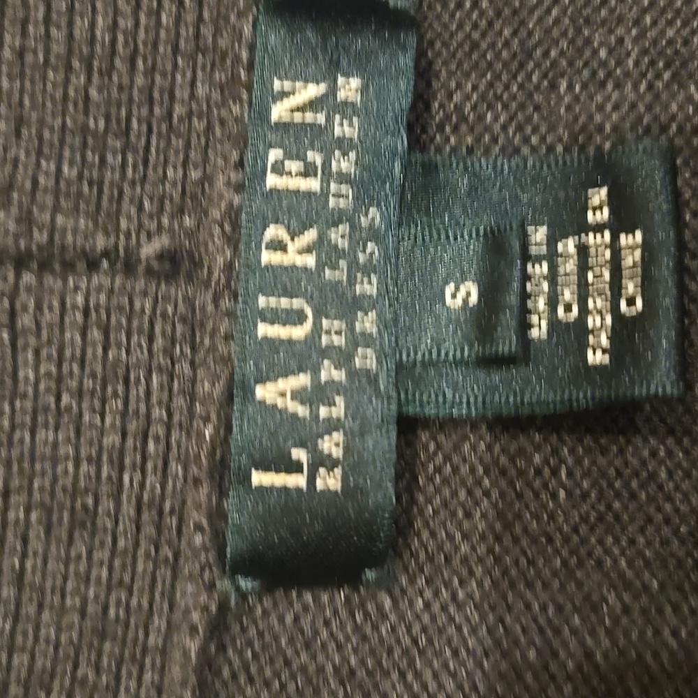 Lauren Ralph Lauren Gray Knit Faux Wrap Dress With Double Buckle Accent - Picture 2 of 10